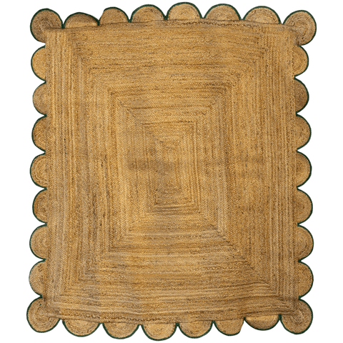 Jute Rug with Scalloped Edge by Grand Illusions of Dorset - Curated Living