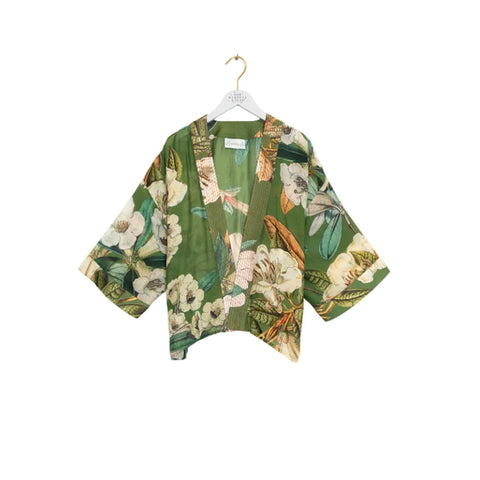 Kimono Jacket 'Rhodoleia Green' by One Hundred Stars - Curated Living