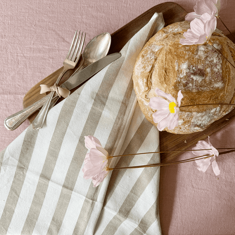 Kitchen Towel 'Firenze Desert - Thick Stripes' Cotton by Bungalow of Denmark - Curated Living