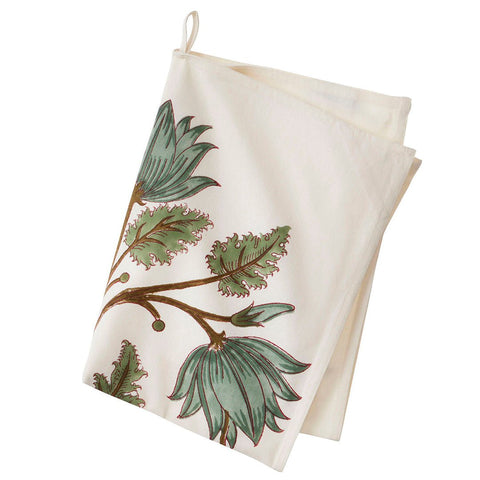 Kitchen Towel 'Flora Sage' Cotton by Bungalow of Denmark - Curated Living