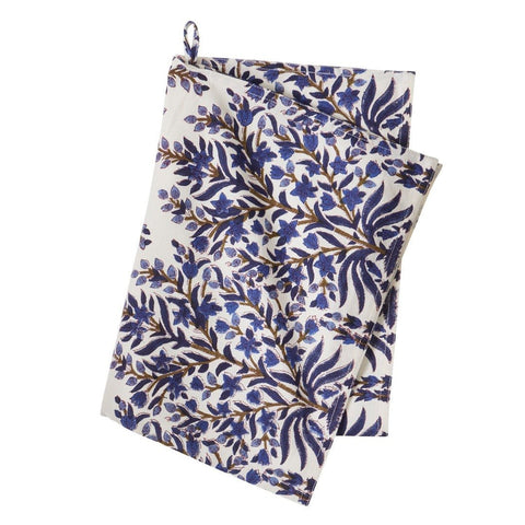 Kitchen Towel 'Jasmine Indigo' Cotton by Bungalow of Denmark - Curated Living