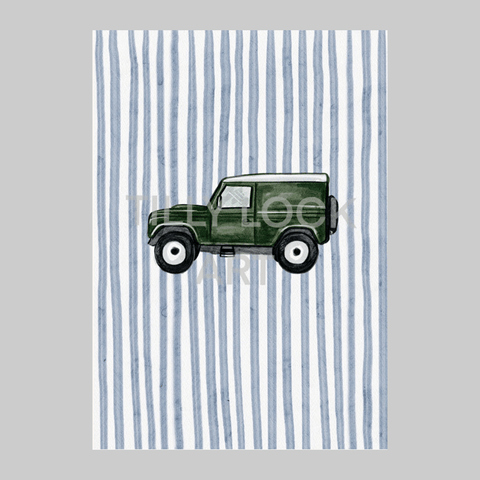 Landrover Blue Print by Tilly Lock Art - Curated Living