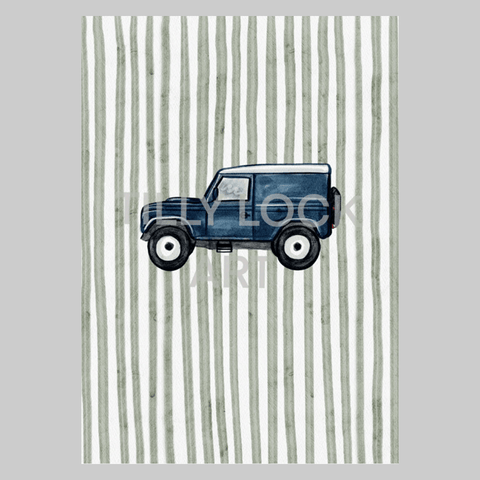 Landrover Green Print by Tilly Lock Art - Curated Living