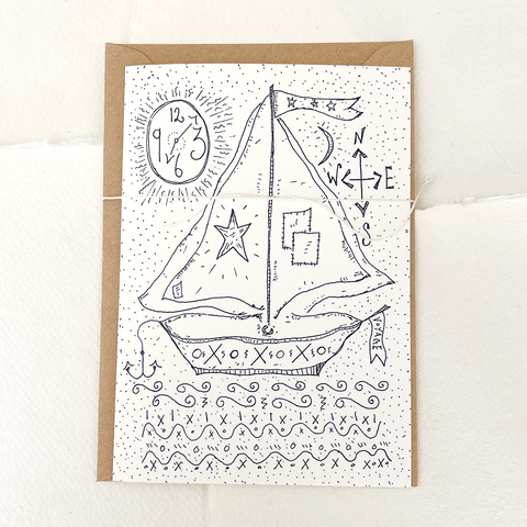 Le Voyage Greetings Card by Jessie Chorley - Curated Living