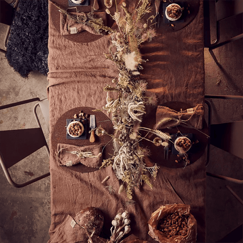 Linen 'Almond' Tablecloth by Lovely Linen - Curated Living