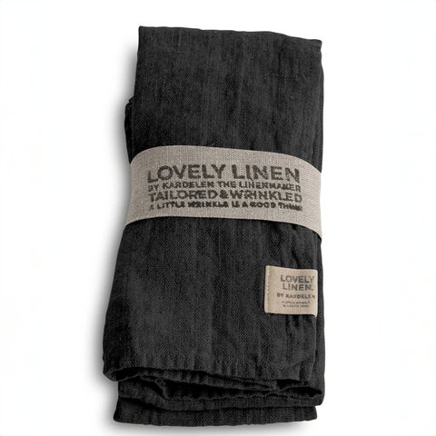 Linen 'Dark Grey' Napkins Set of Four by Lovely Linen - Curated Living