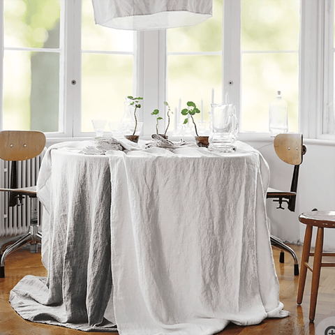 Linen 'Light Grey' Tablecloth by Lovely Linen - Curated Living