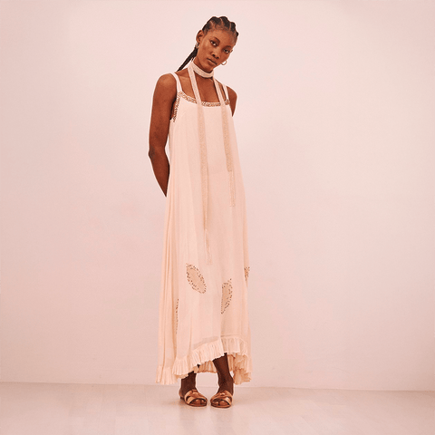 Long Dress 'Bruna' Ivory by NKN Nekane - Curated Living