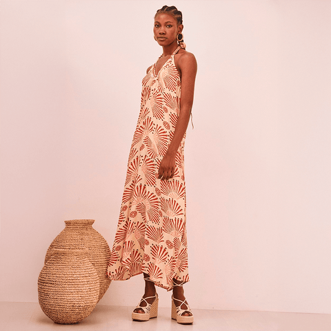 Long Dress 'Elise' Beige by NKN Nekane - Curated Living
