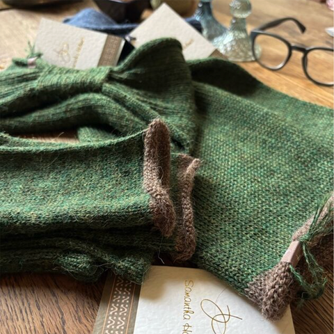 Alpaca 'Long Mittens' Forest Green by Samantha Holmes Alpaca