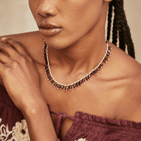 Mauve 'Maru' Necklace by NKN Nekane - Curated Living