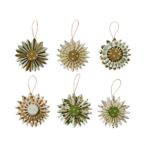 Mini Paper Rossettes Kalaiya Moss. - Curated Living