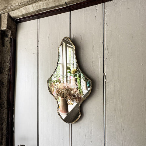 Mirror 'Scalloped with Distressed Glass' by Merci Louis of France - Curated Living