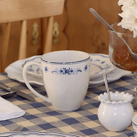Mug with Handle 'Vila' Blue and White by Costa Nova - Curated Living