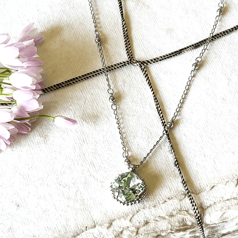 Necklace 'Cushion Cut Pendant - Mint Green' by Sorrelli - Curated Living