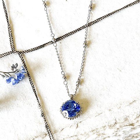 Necklace 'Cushion Cut Pendant - Sapphire Blue' by Sorrelli - Curated Living