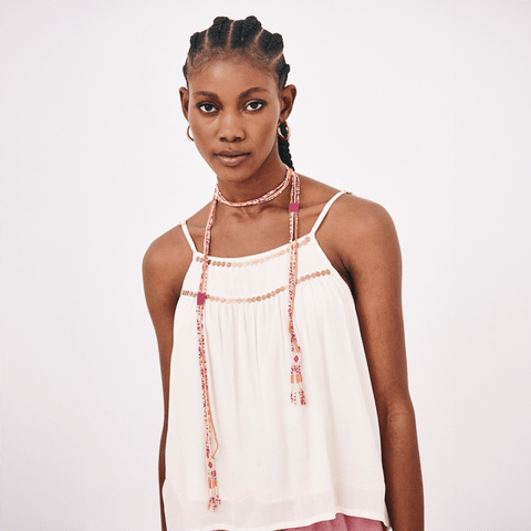 Necklace 'Cutec' Long Multi Coloured Choker by NKN Nekane - Curated Living
