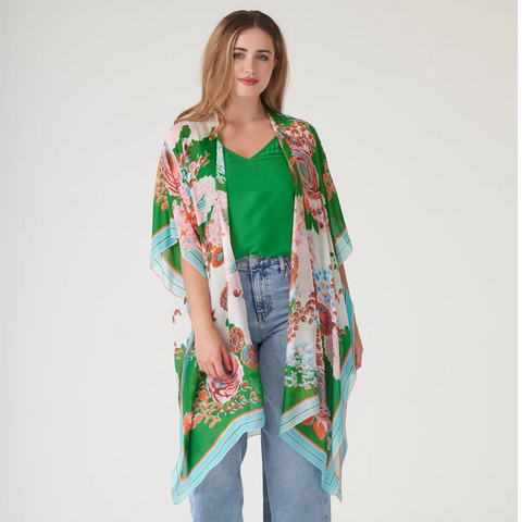 Throwover 'Kitsch Bouquet Green' by One Hundred Stars