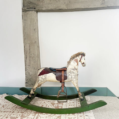 Painted Victorian Rocking Horse - Curated Living