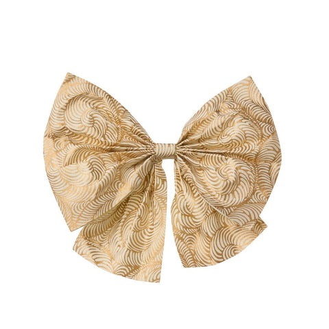 Paper Bow 'Mara Cream Gold' 26cm by Bungalow of Denmark - Curated Living