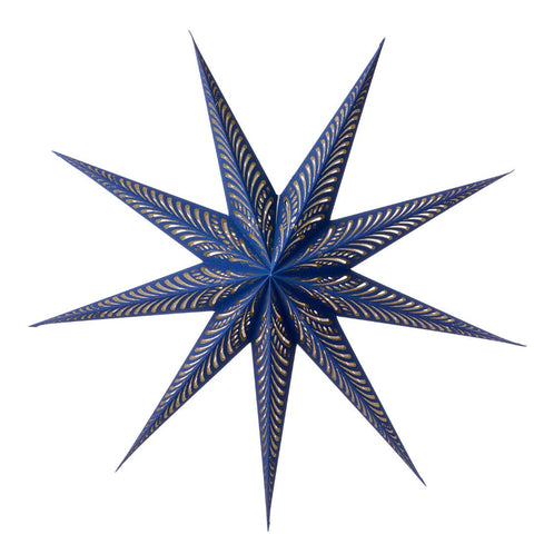 Paper Star 'Starlight Indigo' 80cm by Bungalow of Denmark - Curated Living
