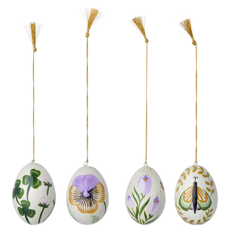 Papier Mâché 'Anila Shell' 7cm Eggs Box of Four by Bungalow of Denmark - Curated Living