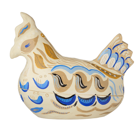 Papier Mâché 'Cream' Hen by Bungalow of Denmark - Curated Living