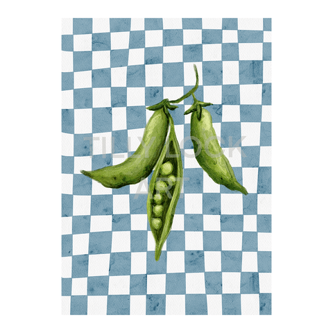 Peas in a pod - blue Print by Tilly Lock Art - Curated Living