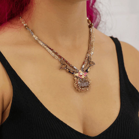 'Plum Wine Set - Hakubai Necklace' by Ayala Bar - Curated Living