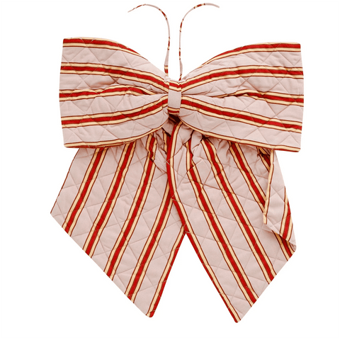 Quilted Bow 'Pink Cherry Pop Stripe' by Projekti Tyyny - Curated Living