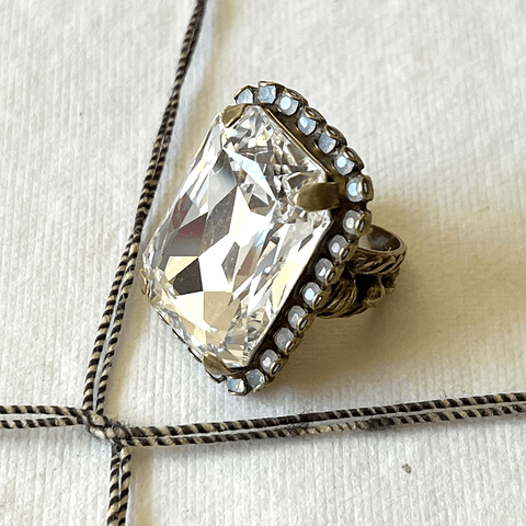 Ring Cocktail 'Luxurious Emerald Cut Crystal' by Sorrelli - Curated Living