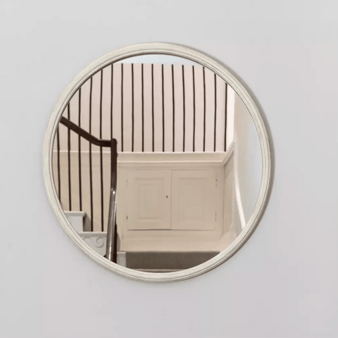 Round Mirror 'Distressed Antique White Large' by Grand Illusions of Dorset - Curated Living