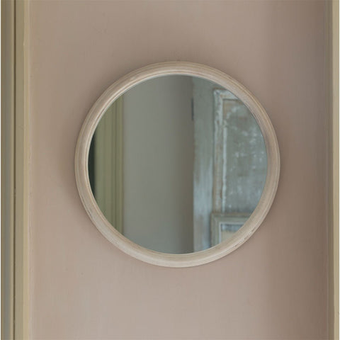 Round Mirror 'Distressed Antique White Small' by Grand Illusions of Dorset - Curated Living