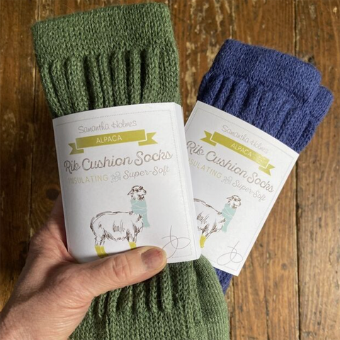 Alpaca 'Rib Cushion Socks' Large by Samantha Holmes Alpaca