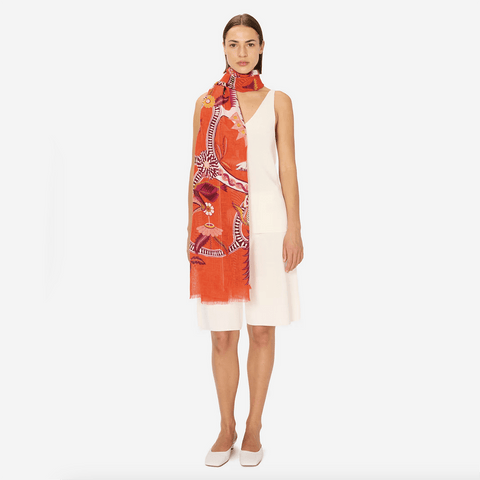 Scarf 100 'Diego' in Orangeade by Inoui Editions - Curated Living