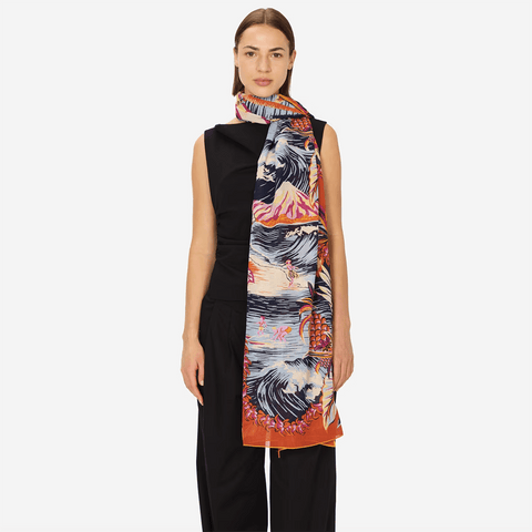 Scarf 100 'Hawai' in Orange by Inoui Editions - Curated Living
