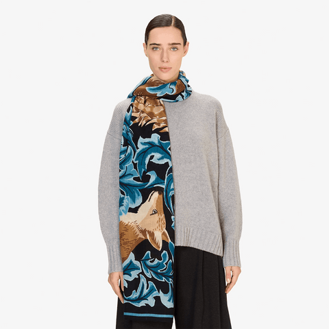 Scarf 100 'Leonard' 100% Wool in Blue by Inoui Editions - Curated Living