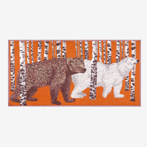 Scarf 100 'Ours in Orange' Inoui Editions - Curated Living