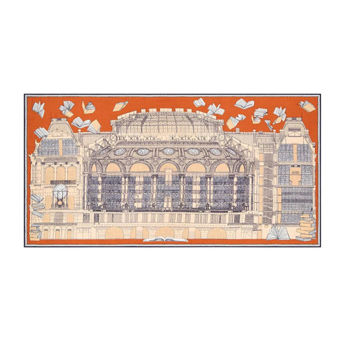 Scarf 100 'Vivienne in Orange' Inoui Editions - Curated Living