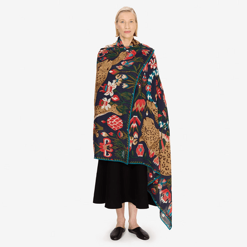 Scarf 130 'George' 100% Wool in Multi by Inoui Editions - Curated Living