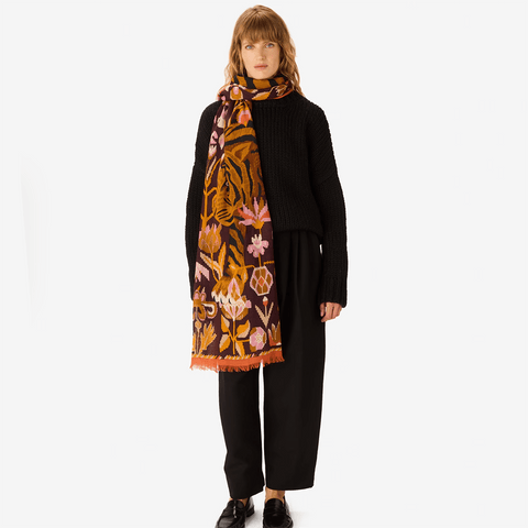 Scarf 70 'George' 100% Wool in Caramel by Inoui Editions - Curated Living