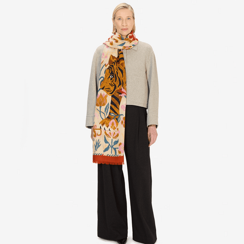 Scarf 70 'George' 100% Wool in Nude by Inoui Editions - Curated Living
