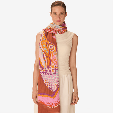 Scarf 'Shawl 100 Croco - Caramel' by Inoui Editions - Curated Living