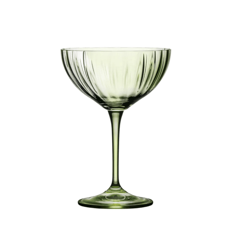 Sense 'Bottle Green' Champagne Saucer Glasses - Set of Six by Costa Nova - Curated Living