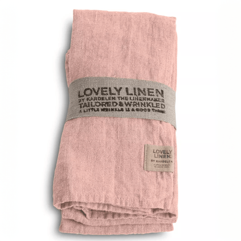 Set of Four 'Litchi - Palest Pink' 100% Linen Napkins by Lovely Linen - Curated Living