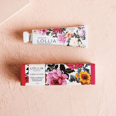 Shea Butter Hand Creme 'Always in Rose - Rose and Hibiscus' Petite - No 39 by LOLLIA - Curated Living