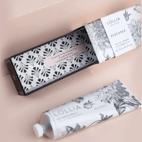 Shea Butter Hand Creme 'Elegance - White Amber and Mirabelle' No 3 by LOLLIA - Curated Living