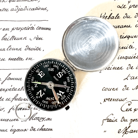 Silver Pocket Compass. - Curated Living