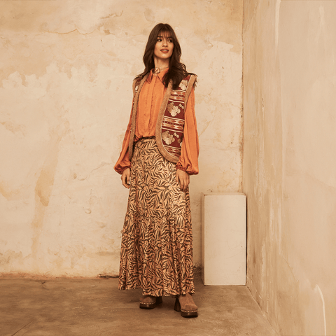 Skirt 'Sita - Camel' by NKN Nekane - Curated Living
