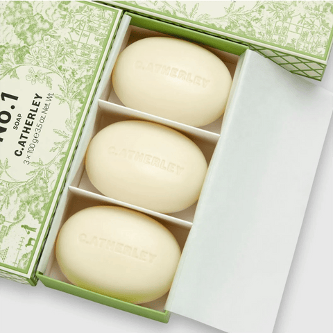 Soap Trio 'Collection Geranium No 1' - Trellis Pattern by C.Atherley - Curated Living